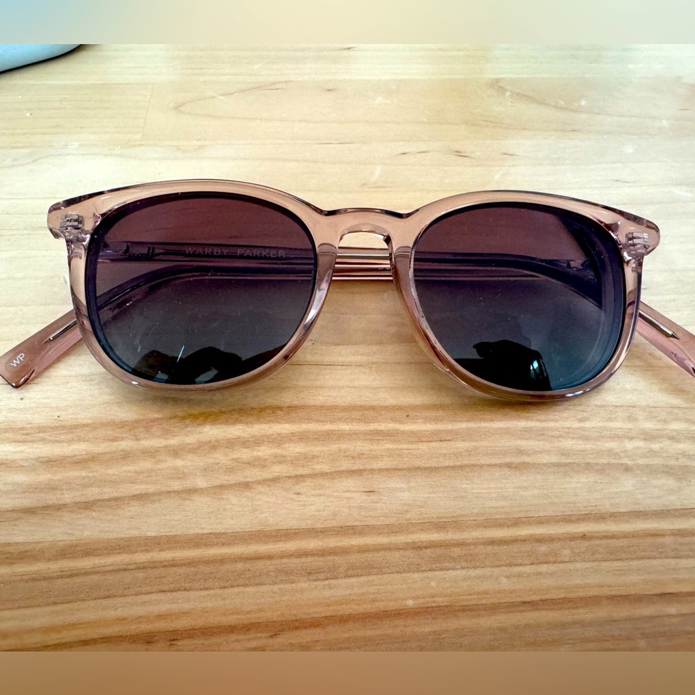 Warby Parker Durand glasses rose quartz narrow frame